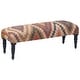 preview thumbnail 18 of 18, Handmade Kilim Upholstered Wooden Bench (India) - 48" W x 16" L x 18" H
