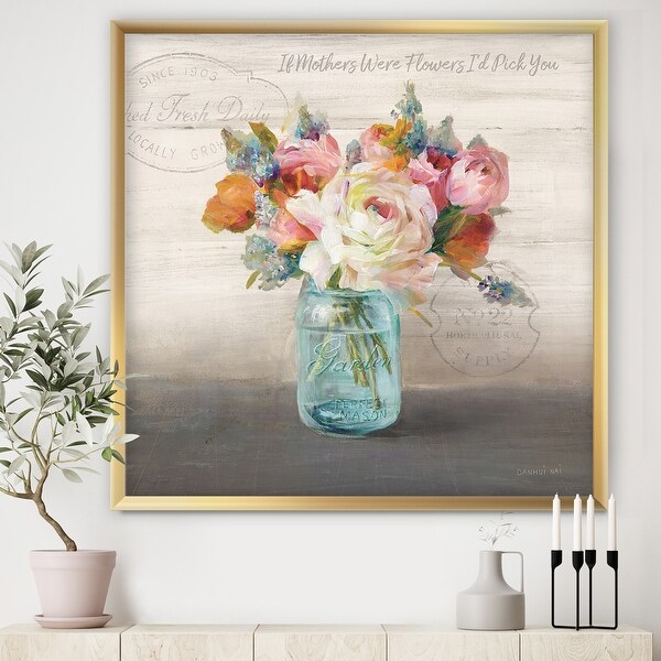 Designart 'French Cottage Bouquet II Mothers' Cottage Framed Art Print. Opens flyout.