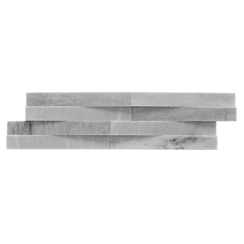 Weave 6 in. x 22 in. Panel and 8 in. x 24 in. Corner Honed Marble Wall Tile
