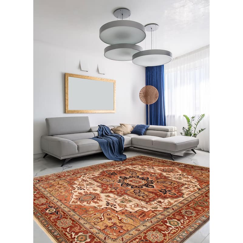 ECARPETGALLERY Hand-knotted Jules Sultane Ivory Wool Rug - 8'9 x 11'9