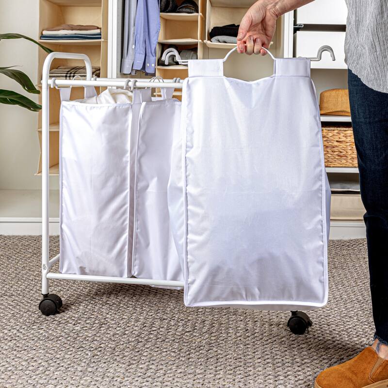 Household Essentials Rolling Triple Laundry Sorter