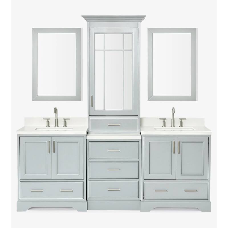 Ariel M085DWQR Stafford 85" Free Standing Double Basin Vanity Set with