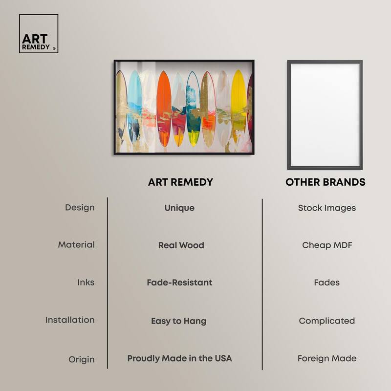 Surfboard Horizons II Shadowbox by Art Remedy