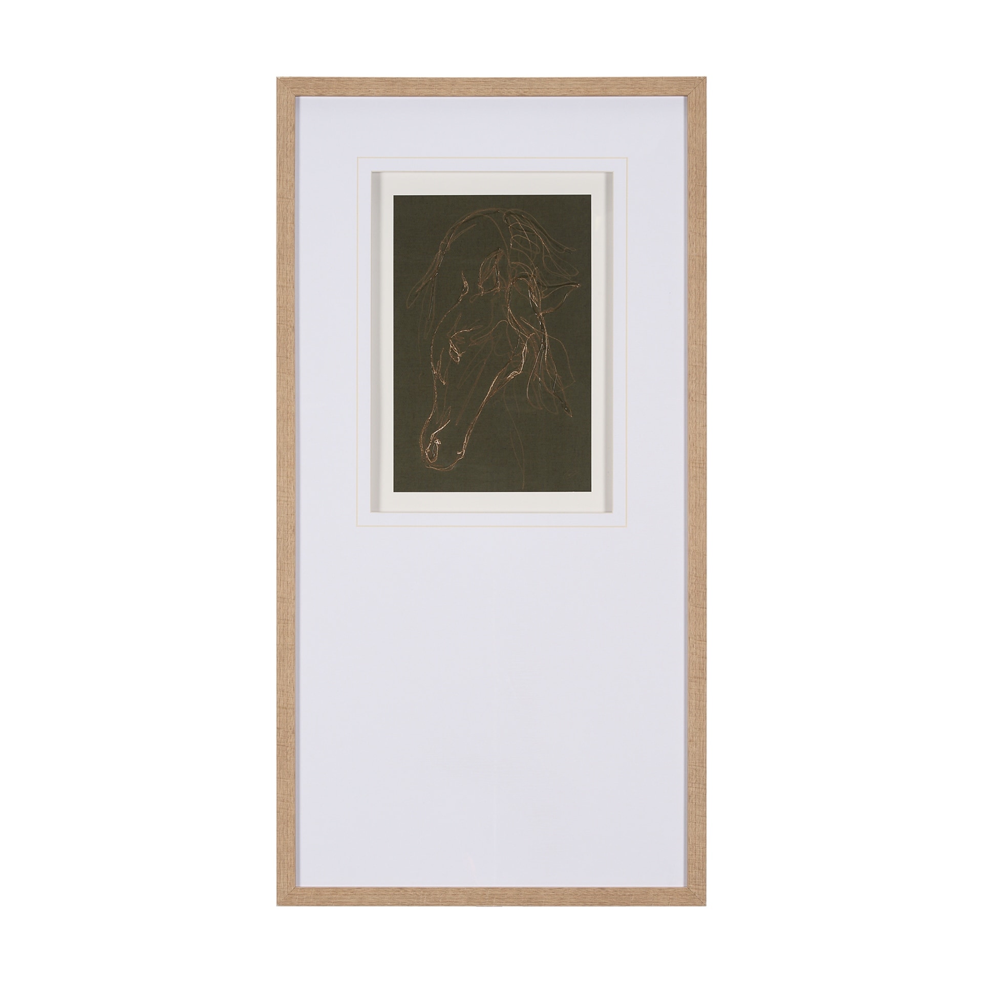 Mercana Andalusian Horse III Olive by Mercana Studio Hand Embellished Framed Art Print Matted under Glass