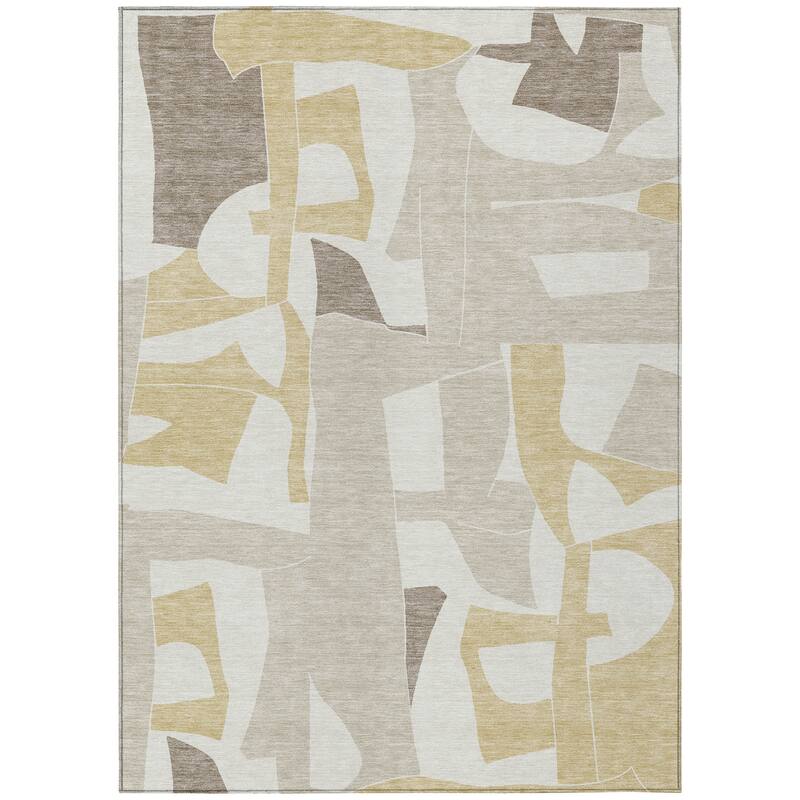 Machine Washable Indoor/ Outdoor Modern Crestone Chantille Rug