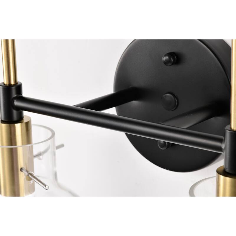 14 Inch Clear Glass Design Wall Sconces with 2 Light (SOLD AS A PAIR)