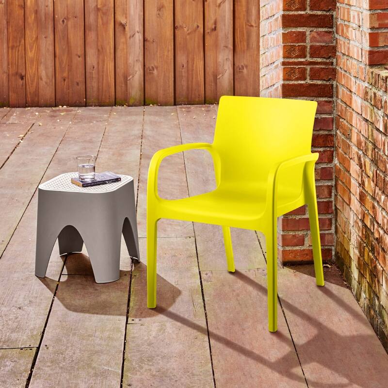 Alissa Resin Stackable All-Weather Dining Armchair, Set of 2