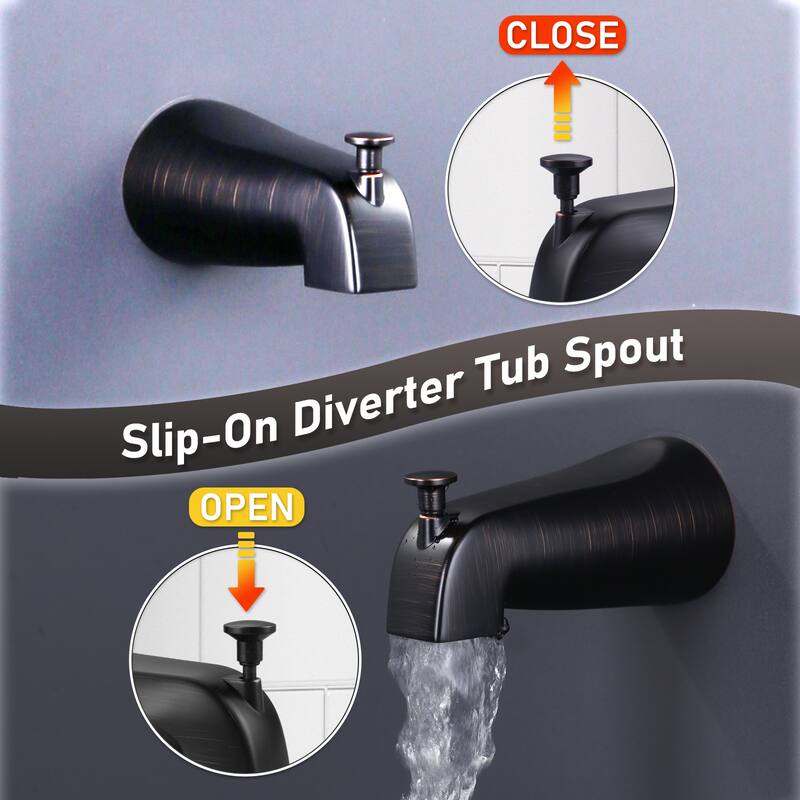 WOWOW Single Handle 5-Spray Shower Faucet with Tub Spout