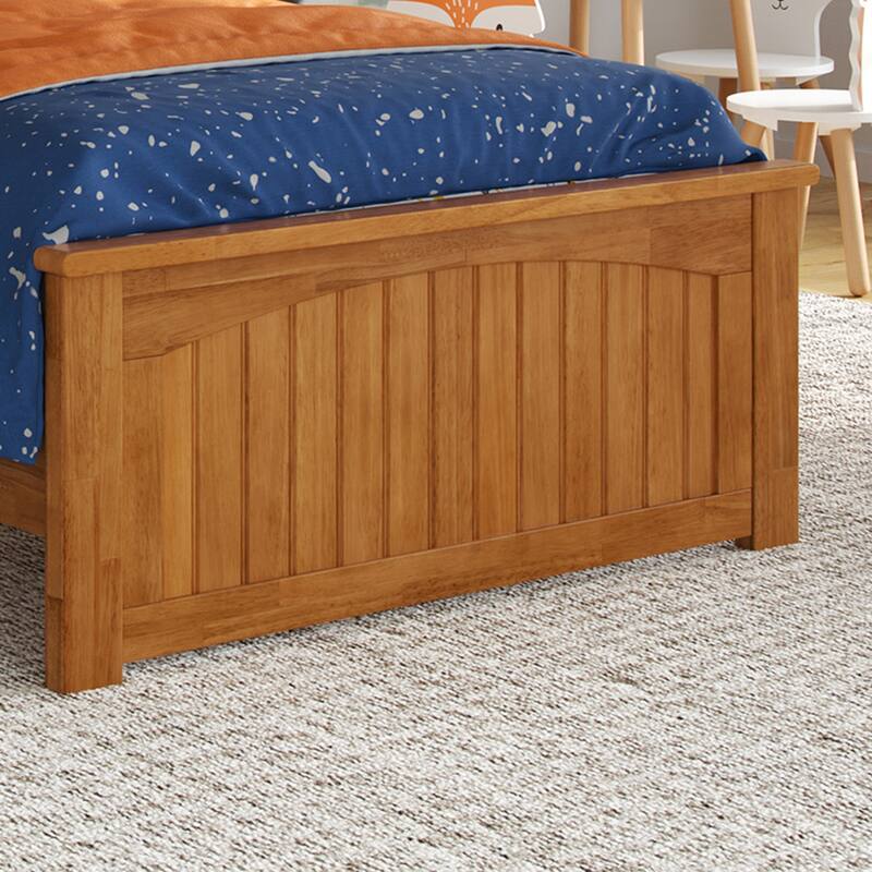 Naples Solid Wood Low Profile Platform Bed with Matching Footboard