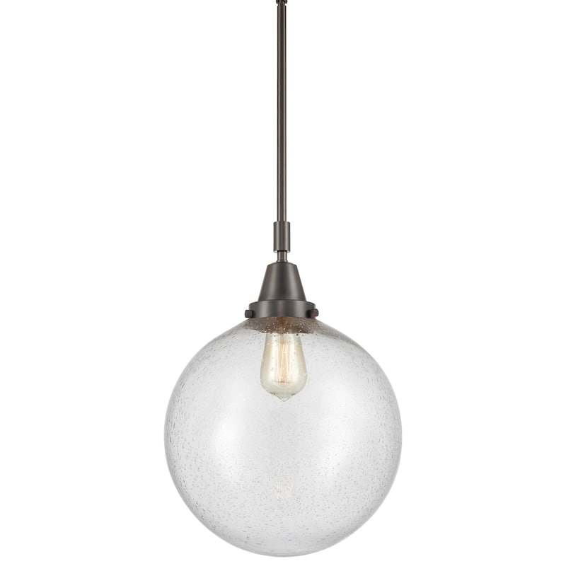Innovations Lighting 447-1S-16-12 Beacon Pendant Beacon 12" Wide - Oil Rubbed Bronze / Seedy
