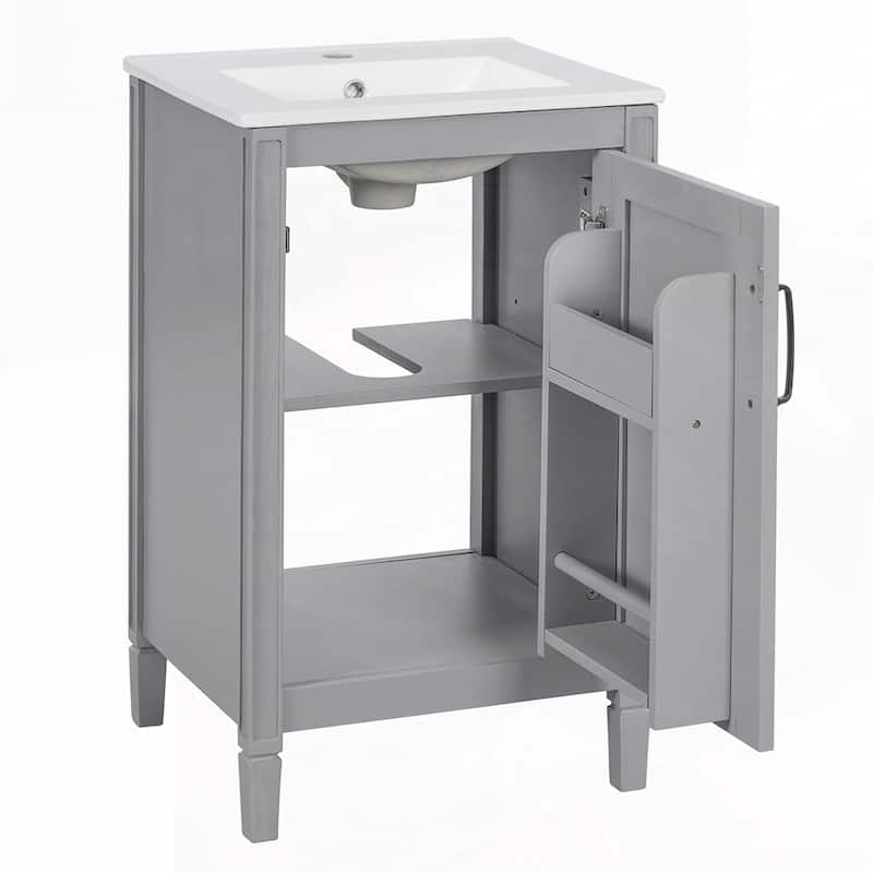 Freestanding Bathroom Vanity with Ceramic Sink