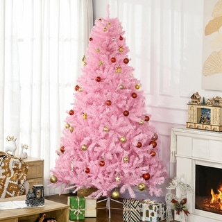 Yaheetech Pre-lit Flocked Artificial Christmas Tree Snow Frosted Christmas  Tree, Pink - On Sale - Bed Bath & Beyond - 36329991