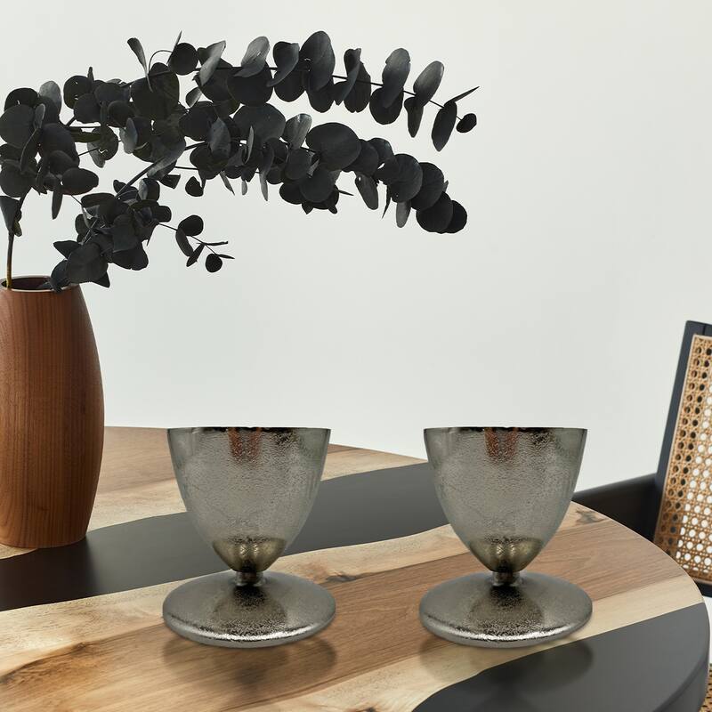 Decorative Handmade Aluminum Modern Candle holder Set of 2