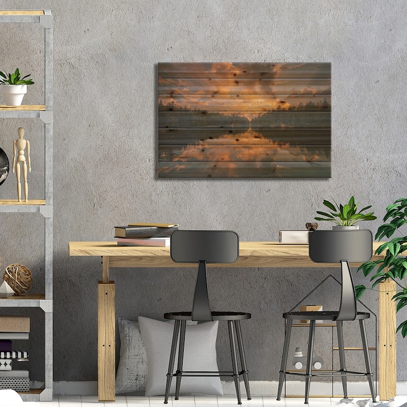 Horseshoe Lake Sunset II Print On Wood by Jon Bilous - Multi-Color