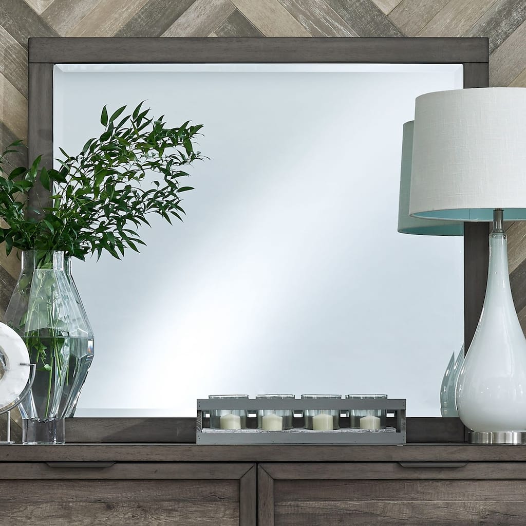 Tanners Creek Greystone Framed Mirror 41 x 36 Inches - Grey