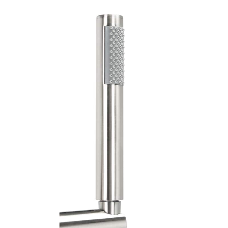 SAFAVIEH Avie Single Handle Above Ground Floor Mount Nickel Shower System - 43 In. W x 9 In. D x 6 In. H - 43Wx9Dx6H