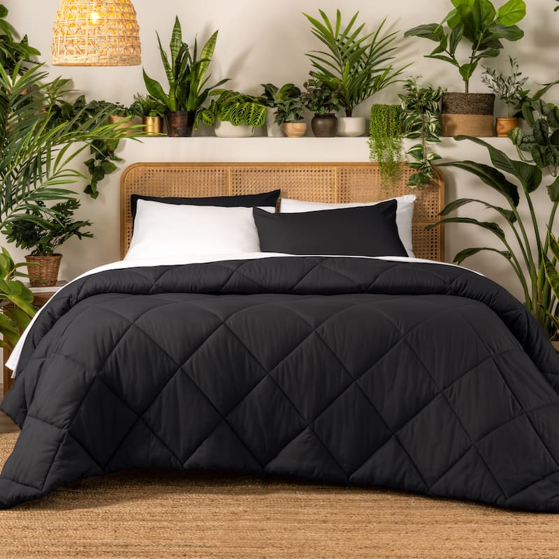 Ivy Union Microfiber Comforter Set - California King - Black - Diamond
