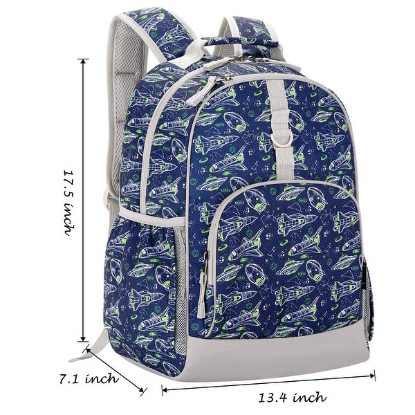 Space Backpack for Boys Backpack Elementary School Backpack Kids 17 inch Kindergarten Backpack for Boys, Blue