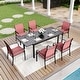 preview thumbnail 18 of 49, MAISON ARTS 7/9-Piece Patio Dining Set with Metal Rectangle Expandable Table and 6/8 Textilene Dining Chairs