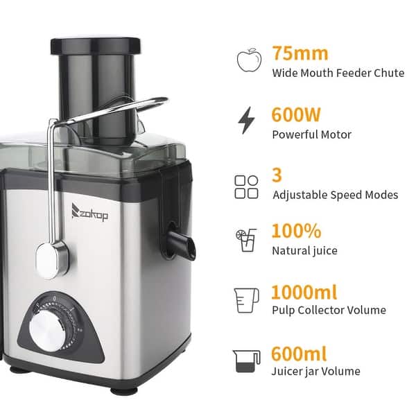 Centrifugal Juicers Machine Ultra Power 800W for Whole Fruits & Vegetables, Dual Speed Juice Extractor with 3''wide Mouth, Easy to Clean, 304