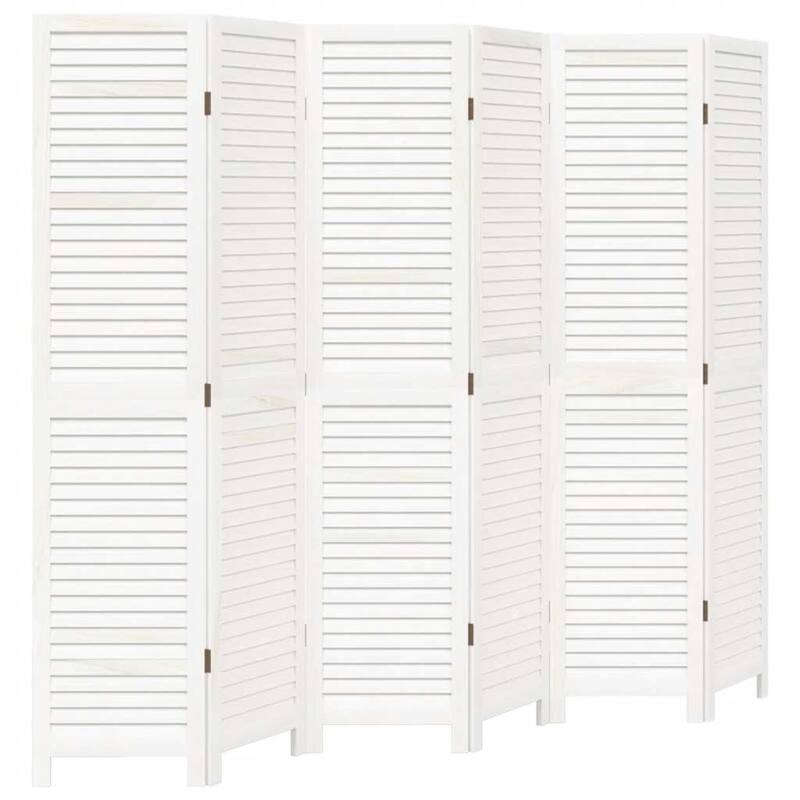 vidaXL Room Divider Privacy Screen Living Room White Solid Wood Paulownia