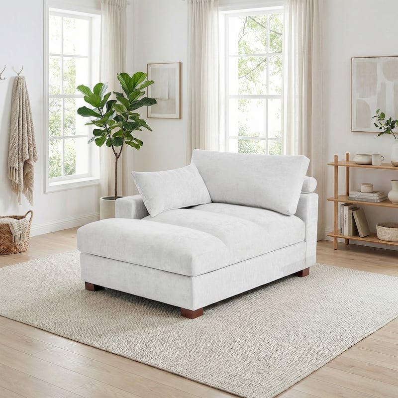 Modern Corduroy L-Shaped Sofa Chaise Lounge Couch