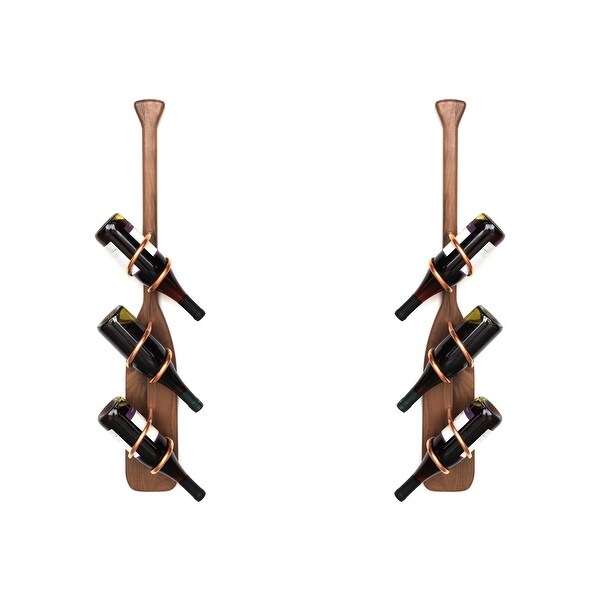 Handmade Black Walnut Paddle Wine Rack Set (USA)