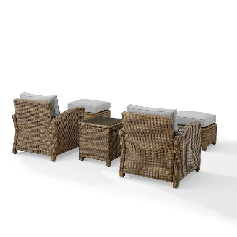 Crosley Bradenton 5Pc Outdoor Wicker Chair Set - 93 "W x 61 "D x	32.5 "H