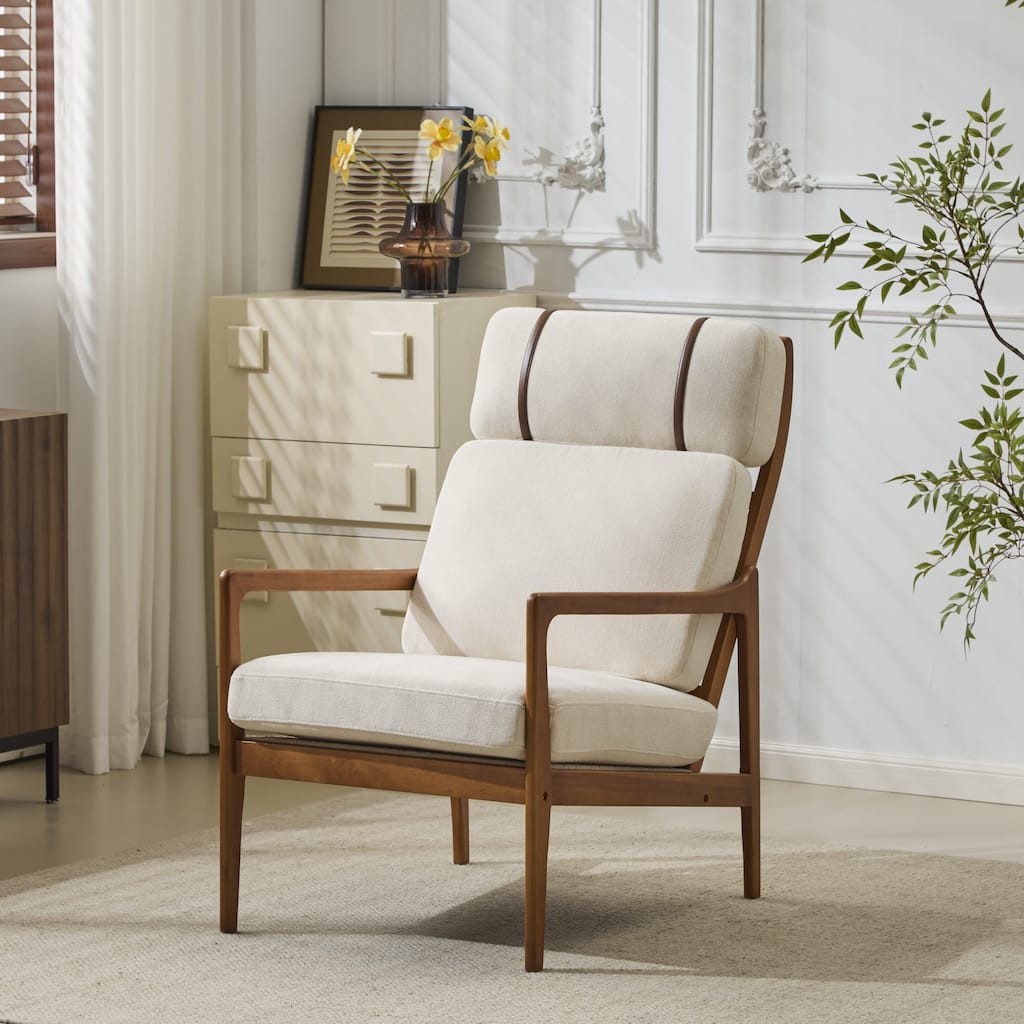 Christopher Knight Home - Jennie Tall-Back Wood Armchair with Ergonomic Comfort for Any Room