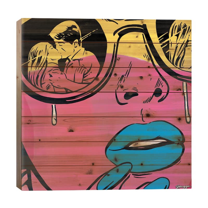 Love Lost Print On Wood by JRuggs - Multi-Color - 26x26x1.5