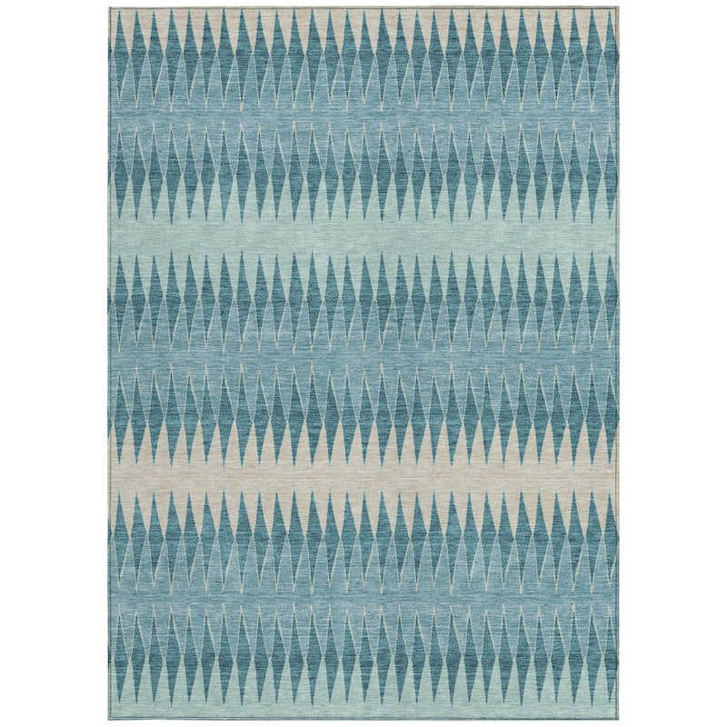 HomeRoots Striped Transitional Rectangle Outdoor Rug