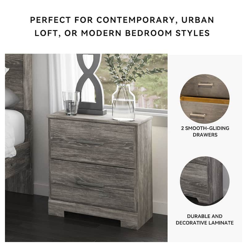 Ralinksi Gray Two Drawer Nightstand