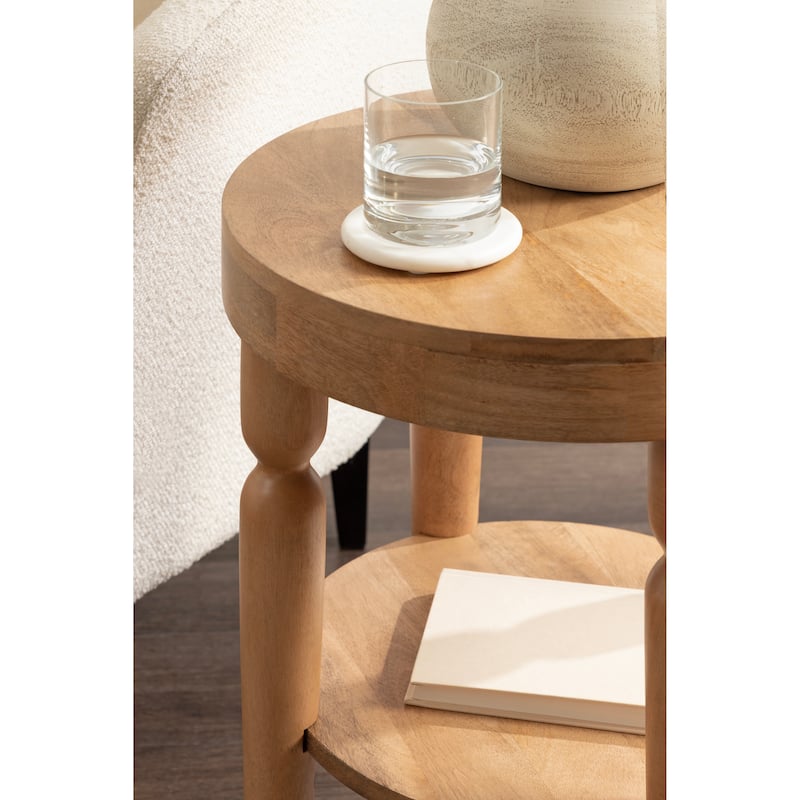 Kate and Laurel Ardentown Round Wood Side Table