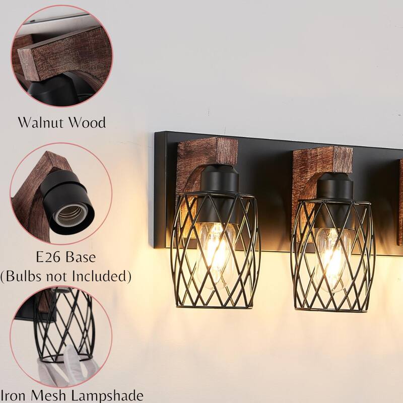 KISRAIS Farmhouse Bathroom Vanity Light with 3/4/5/6/7 Lights for Bathroom, Hallway (Bulb Not Included)