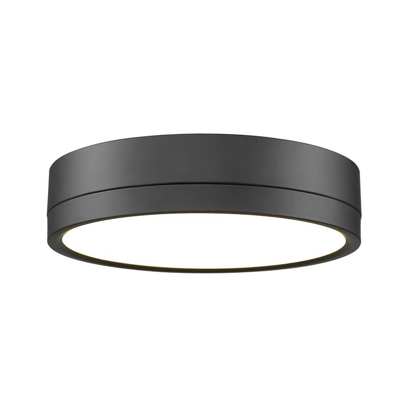 Algar by Z-Lite 1 Light Flush Mount in Matte Black with Frosted Acrylic Shade. - Matte Black