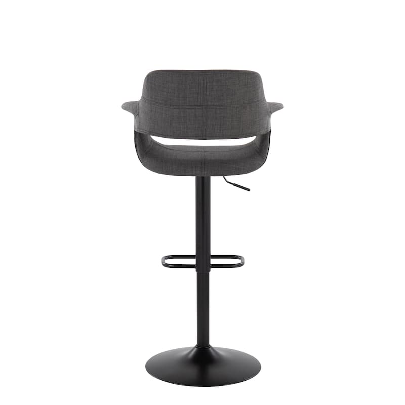 Lumisource Barstool with Swivel in Black and Charcoal, Set of 2 - 19"Lx23.5"Wx39-47.5"H
