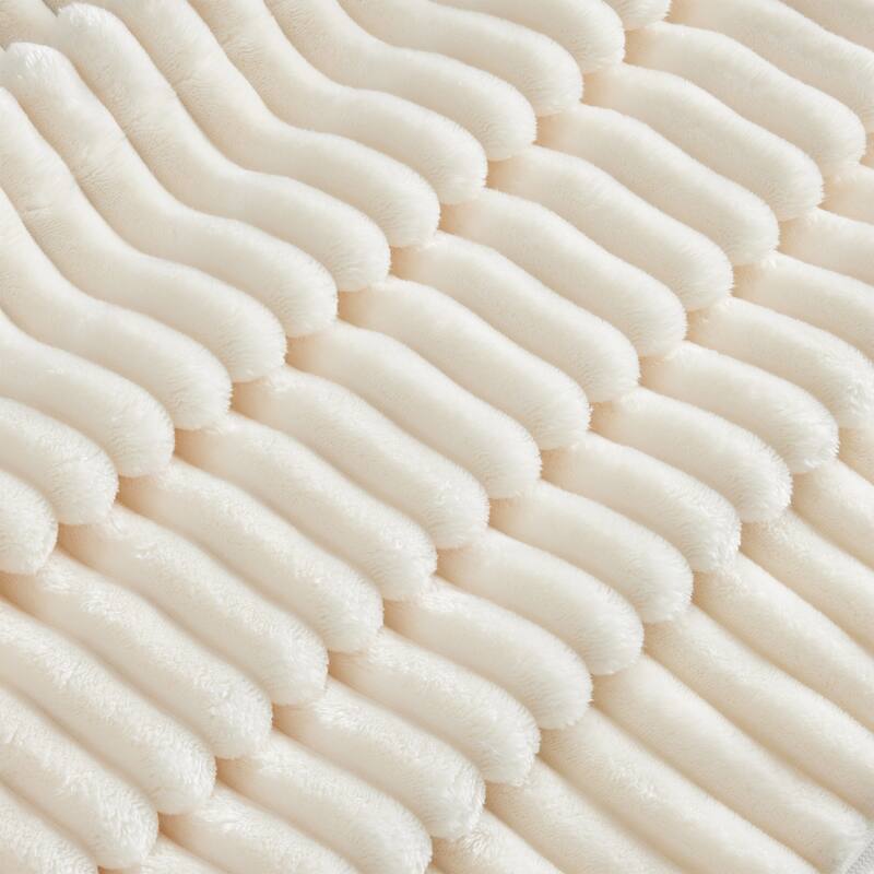 GDFStudio - Slipcovered 2-Seater 83.4" L-Shaped Corduroy Sectional Loveseat Sofa with Ottoman