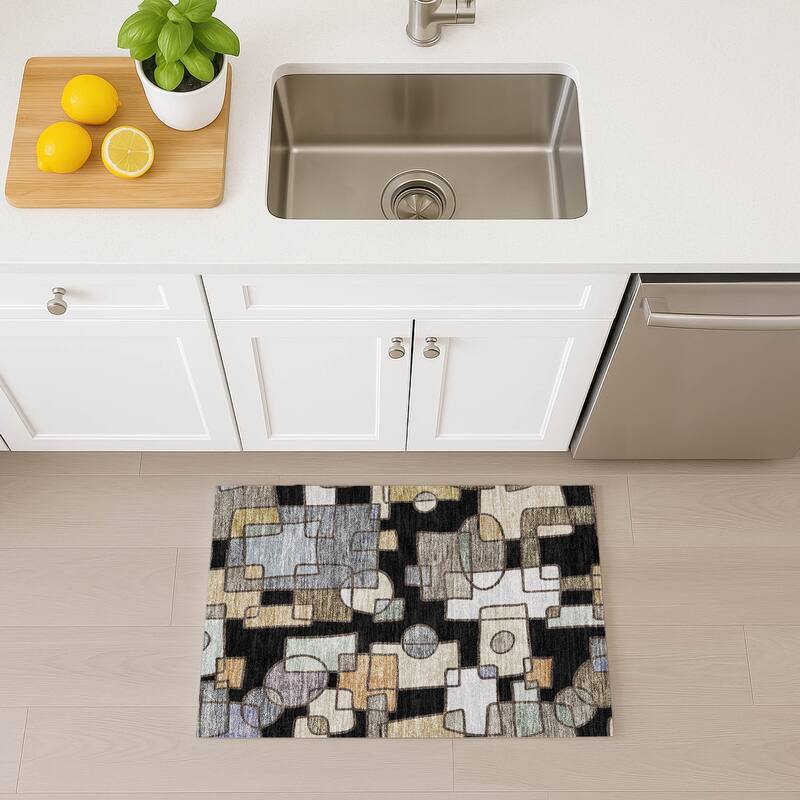 Machine Washable Indoor/ Outdoor Contemporary Prenner Chantille Rug