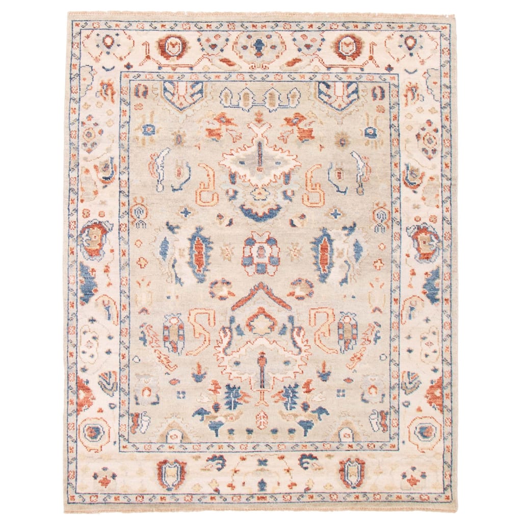 ECARPETGALLERY Hand-knotted Jules Serapi Light Grey Wool Rug - 8'0 x 9'11