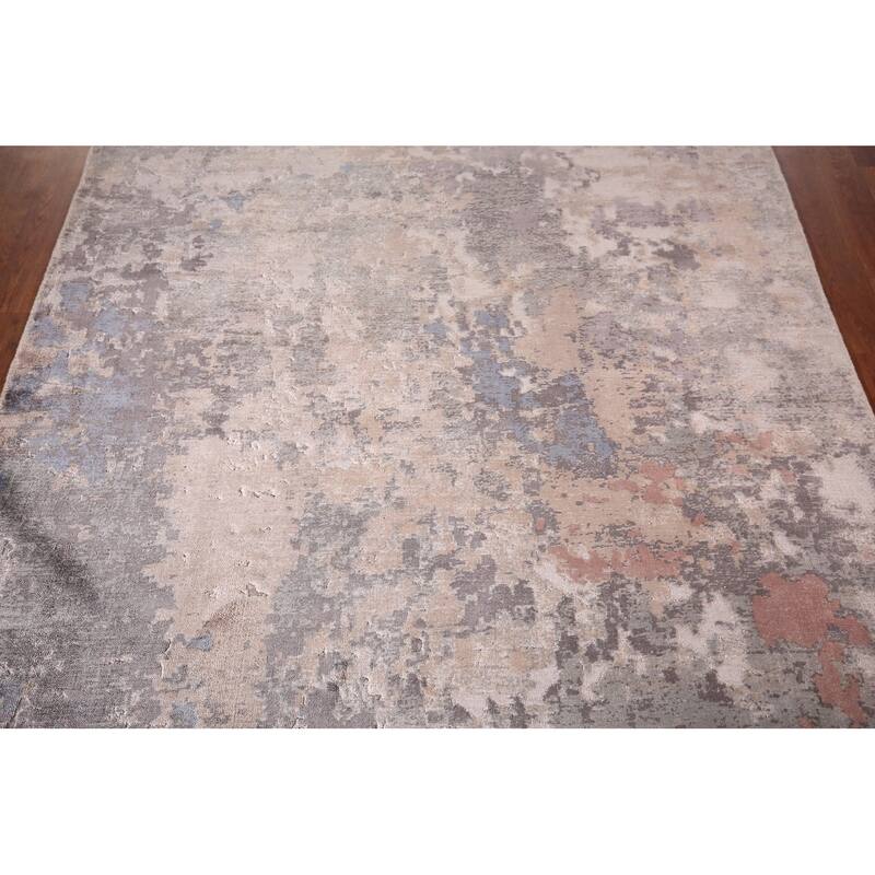 Contemporary Abstract Area Rug Handmade Oriental Wool Carpet - 5'3"x 7'6"