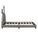 preview thumbnail 13 of 25, PU Leather Upholstered Bed Twin Platform Bed with Rabbit Headboard