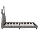 preview thumbnail 1 of 25, Twin Upholstered Leather Platform Bed with Rabbit Ornament Gray