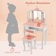 preview thumbnail 5 of 18, Gymax Kid Vanity Set Wooden Makeup Table Stool Tri-Folding Mirror