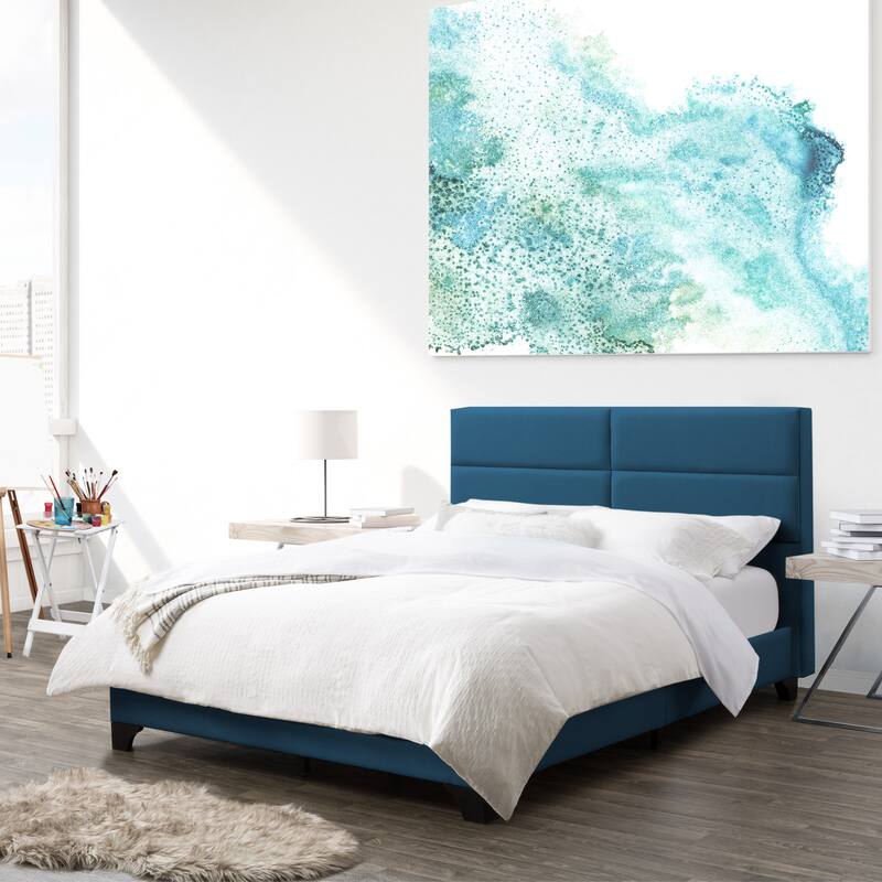 Bellevue Wide-Rectangle Panel Upholstered Bed Frame, Full