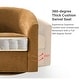preview thumbnail 14 of 106, Cuenca Modern Living Room Wooden Upholstered 360° Swivel Barrel Chair with Metal Base and Wide Backrest