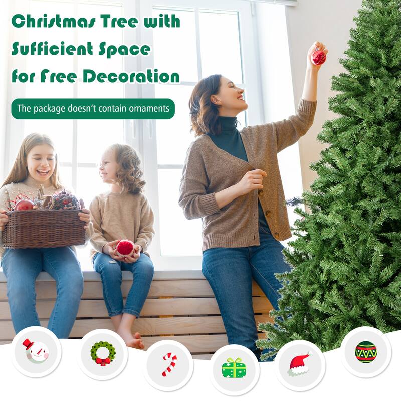 Gymax 6' Christmas Tree 1000 Tips Premium Hinged Artificial PVC