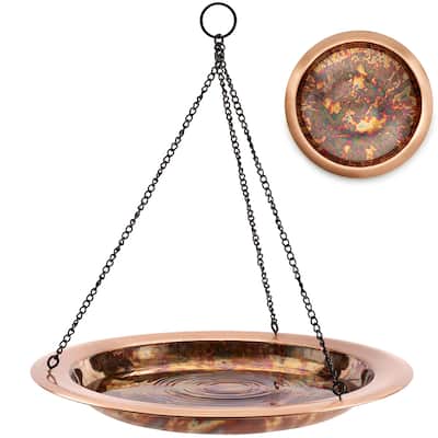 18" Hanging Fired Copper Bird Bath