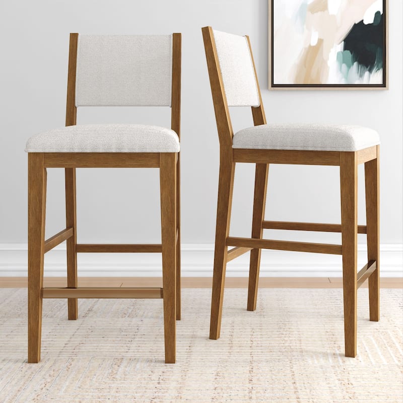 Plank and Beam Sereno Upholstered Bar Height Stool - Set of 2