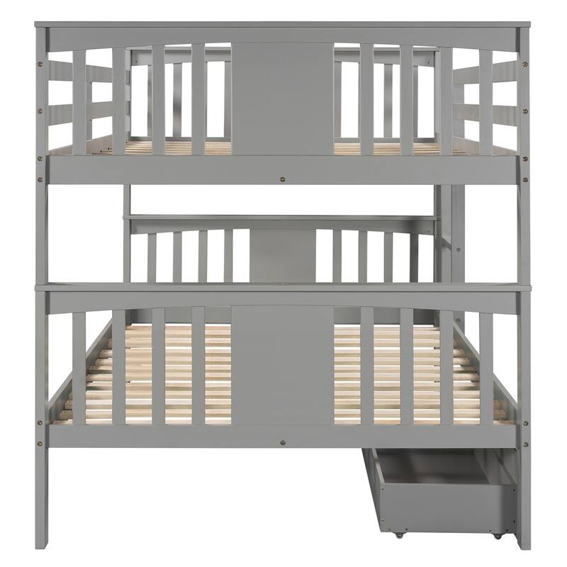 Merax Full over Full Bunk Bed with Drawers and Ladder