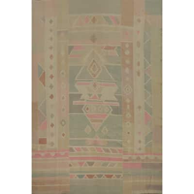 Hand Woven Oriental 100% Wool Carpet Southwestern Tribal Multi-Colored Kilim Area Rug - 11' 11'' X 8' 11''